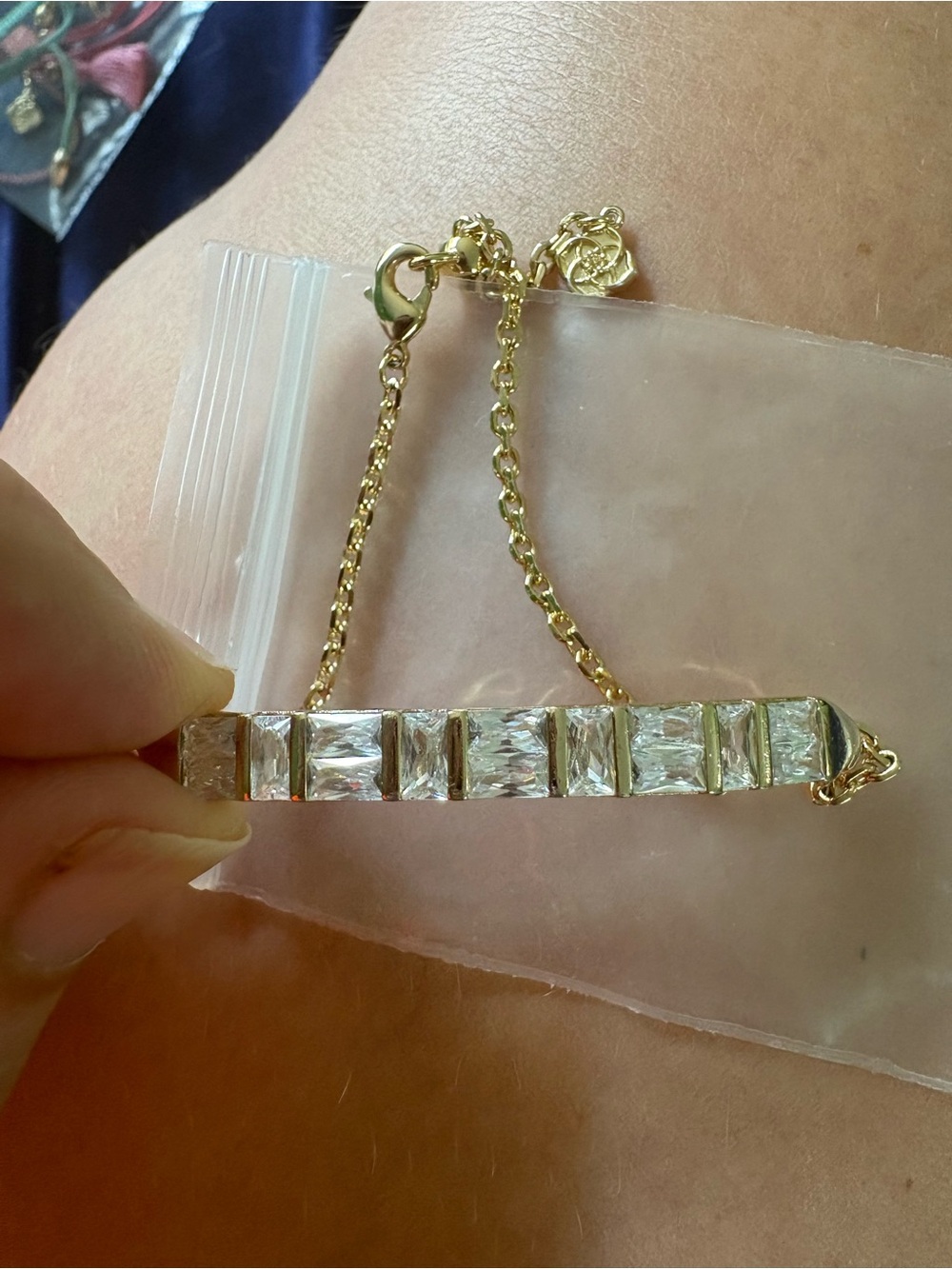 Kendra Scott Jamie Gold Adjustable Crystal Bracelet
